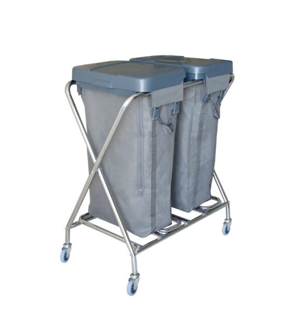 CHARIOT A LINGE DOUBLE COMPARTIMENTS