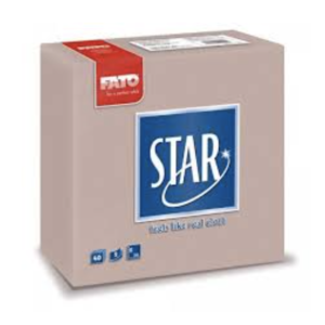 Serviettes 38 x 38 Effet Tissu « STAR » Taupe