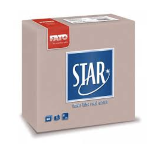 Serviettes 38 x 38 Effet Tissu « STAR » Taupe