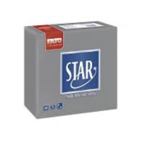 Serviettes 38 x 38 Effet Tissu « STAR » Grise