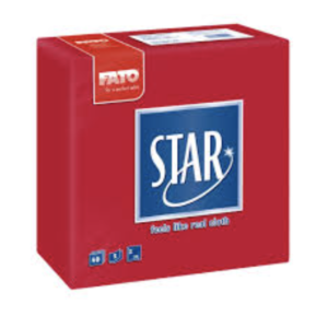 Serviettes 38 x 38 Effet Tissu « STAR » Rouge